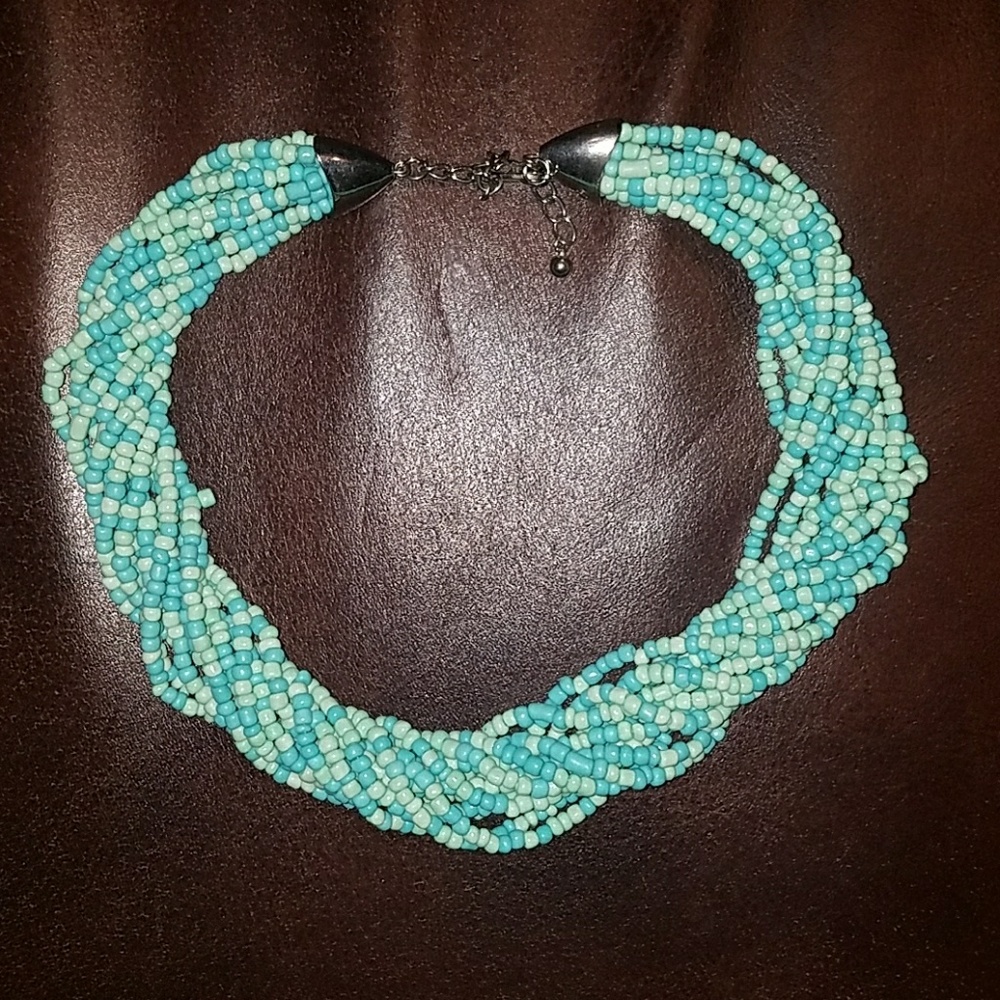 Gorgeous turquoise beaded statement necklace